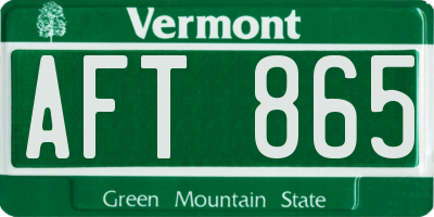 VT license plate AFT865