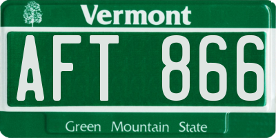 VT license plate AFT866