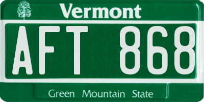 VT license plate AFT868