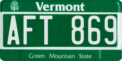VT license plate AFT869