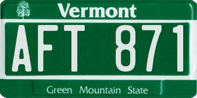 VT license plate AFT871