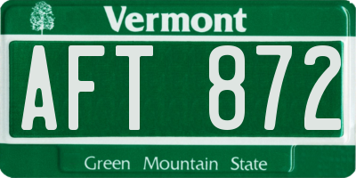 VT license plate AFT872