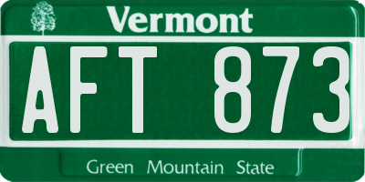 VT license plate AFT873