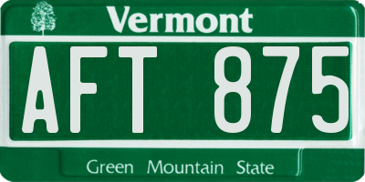 VT license plate AFT875