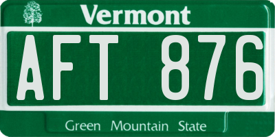 VT license plate AFT876