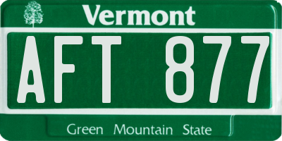 VT license plate AFT877