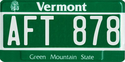 VT license plate AFT878