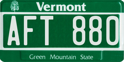 VT license plate AFT880