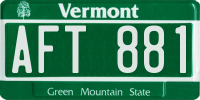 VT license plate AFT881