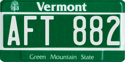 VT license plate AFT882