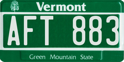 VT license plate AFT883
