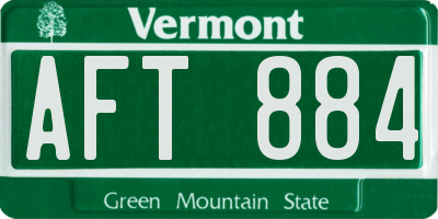 VT license plate AFT884