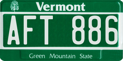 VT license plate AFT886