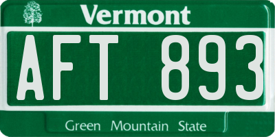 VT license plate AFT893