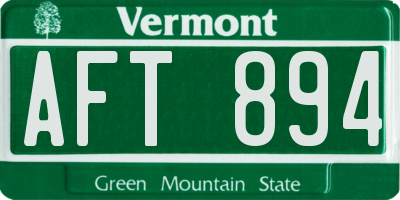 VT license plate AFT894