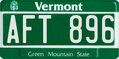 VT license plate AFT896