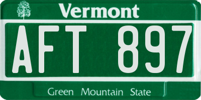 VT license plate AFT897