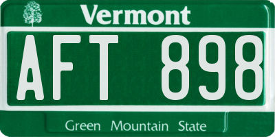 VT license plate AFT898