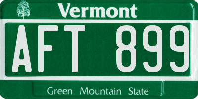 VT license plate AFT899
