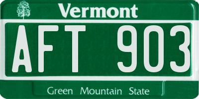 VT license plate AFT903