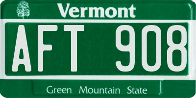 VT license plate AFT908