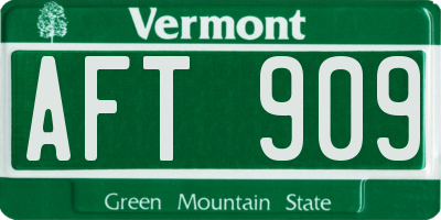 VT license plate AFT909