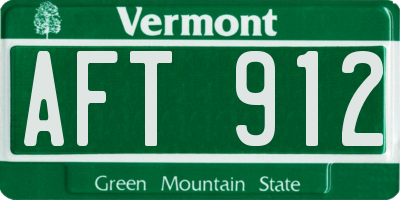 VT license plate AFT912