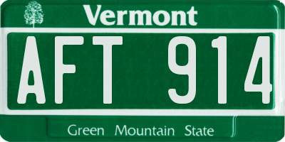 VT license plate AFT914