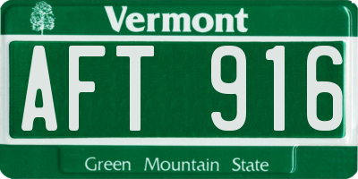 VT license plate AFT916