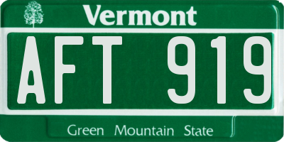 VT license plate AFT919