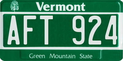 VT license plate AFT924