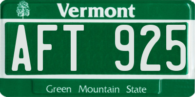 VT license plate AFT925