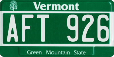 VT license plate AFT926
