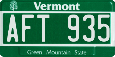 VT license plate AFT935