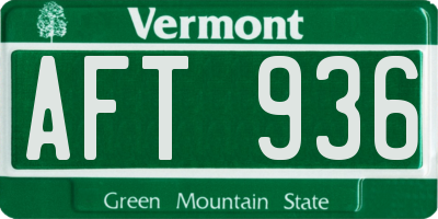 VT license plate AFT936