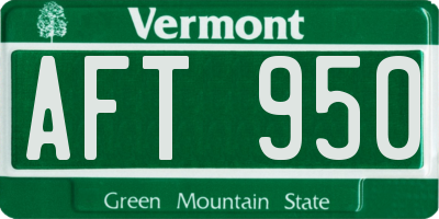 VT license plate AFT950