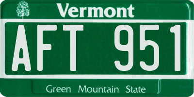 VT license plate AFT951
