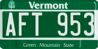 VT license plate AFT953