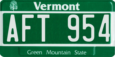 VT license plate AFT954