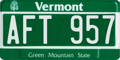 VT license plate AFT957