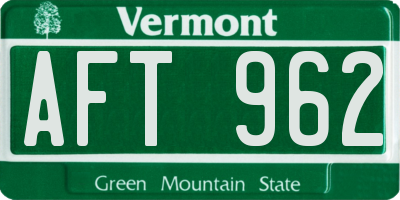 VT license plate AFT962