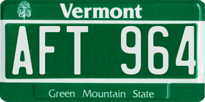 VT license plate AFT964