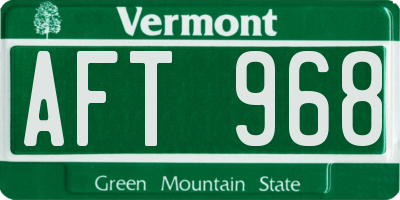 VT license plate AFT968
