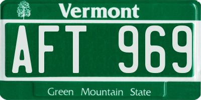 VT license plate AFT969