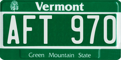 VT license plate AFT970