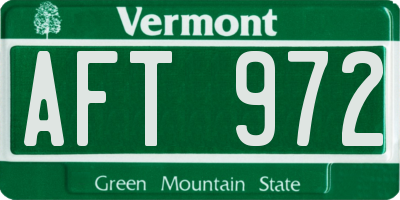 VT license plate AFT972