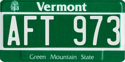 VT license plate AFT973