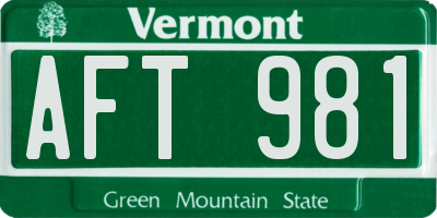 VT license plate AFT981