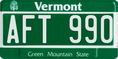 VT license plate AFT990