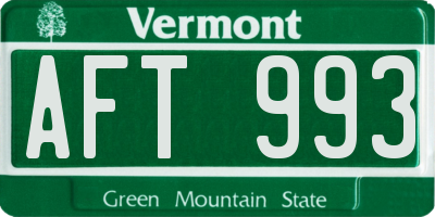 VT license plate AFT993